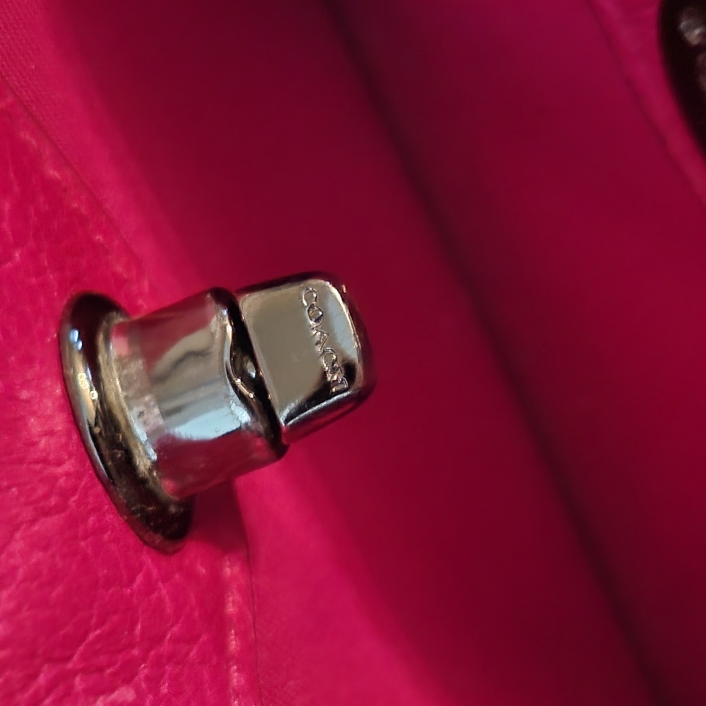 COACH Mercer Accordion Zip Wallet In Grain Leather PINK - Picture 8 of 9